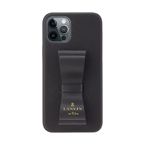 LANVIN en Bleu ランバンオンブルー iPhone 12 / 12 Pro ケース 正規品 スタンド リング付き リボン SLIM WRAP CASE STAND & RING RIBBON Black