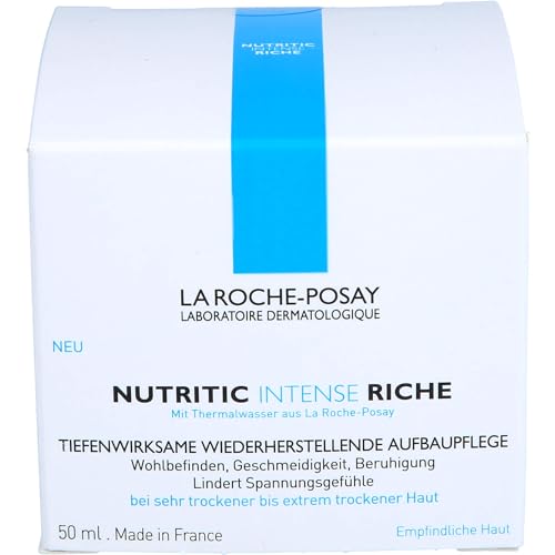 La Roche Posay Intensive Aufbaupflege für das Gesicht, Für trockene bis sehr trockene Haut, Mit PM-Lipiden und Karitébutter, Nutritic Intense Riche, 50 ml
