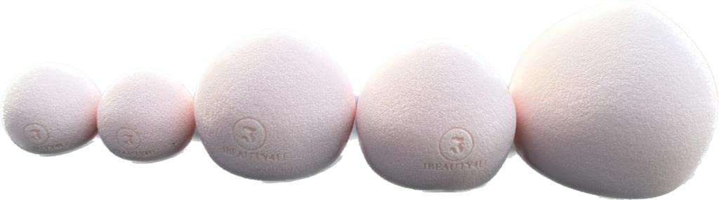 5 Pack IBEAUTY4U Latex Free Marshmallow Blender Makeup Sponge Mini/Midi/Maxi, White
