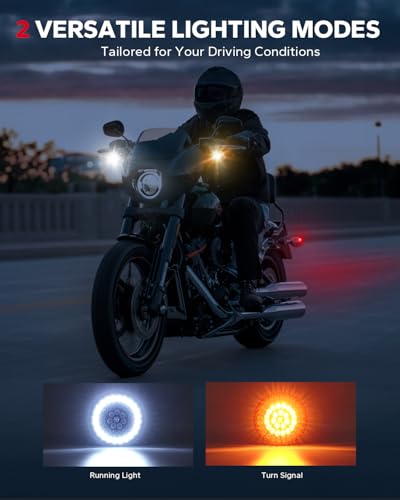 Image of Amazicha 2inch Front LED Turn Signal, Front Turn Signal Bullet Light with 2 Smoked Lens Covers Fit for Harley Touring Road Glide Street Glide Road King Electra Glide Softail Dyna Sportster 1986-2024