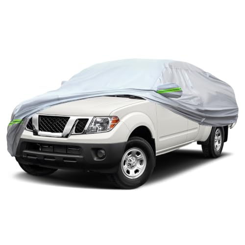 Image of AUQDD 6-Layers Premium Truck Car Cover Waterproof All Weather Weatherproof UV Sun Protection Snow Dust Storm Resistant Outdoor Exterior Custom Form-Fit Full Padded Car Cover with Straps 180 inch-206 inch K12