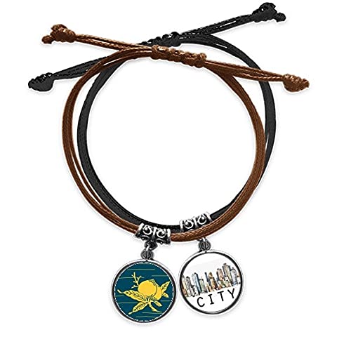Peinture Jaune Bracelet Corde en cuir Sidi, un cadeau mémorable