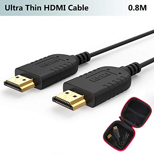 Ultra Thin HDMI Cable 2.6 FT, 4K Hyper Super Flexible Slim HDMI 2.0