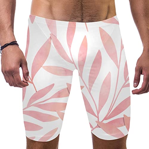 Maillot de bain homme motif feuilles roses XL à séchage rapide et imprimé coloré