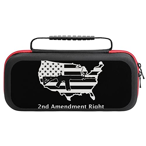 2nd Amendment Gun Rights Switch Carrying Case Protective Cover Hard Shell Travel Pouch Compatible with Nintendo Switch