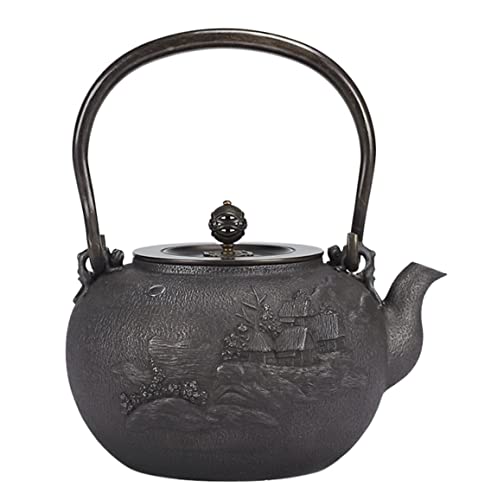 急須 ポット 緑茶 57oz/1.7L 急須 鋳鉄 素焼き鍋 和風 古鉄鍋 茶き