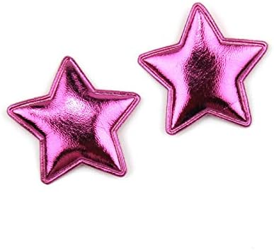 Patches 70Pcs PU Star Shape Patches Padded Appliques for Headwear Hair Clip Supplies DIY Craft Decoration 3.5cm Clothing Repair Decoration Patches(Blue)