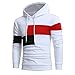 Produktbild NOBRAND Kapuzenpullover Herren Pullover Large Kontrastfarbe Patchwork Gr. XX-Large, weiß