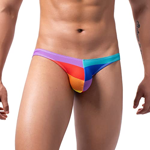 FGUUTYM Fashion Slim Printed Triangle Sexy Pants Print Rainbow Male Unterwäsche Unterwäsche Warm Herren, rojo, M