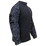 Rothco Tactical Airsoft Combat Shirt (US, Alpha, X-Large, Regular, Regular, Midnight Digital Camo)