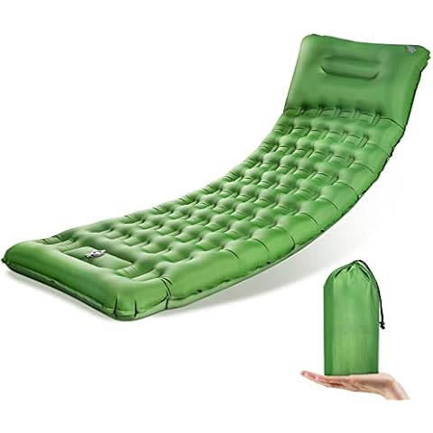 Sleeping Pad for Camping, Self Inflating Camping Sleeping Pad with Pillow, Thick 5 Inch Ultralight Sleeping Mat with Built-in Pump for Outdoors (Olive Green) Cover
