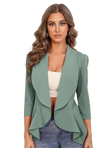 Image of KOTTY Women's Lightweight Open Front Blazer - Draped Waterfall Longline Blazer Style