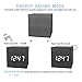 MiCar Digital Alarm Clock, Wood LED Light Mini Modern Cube Desk Alarm Clock Displays Time Date Temperature Kids, Bedroom, Home, Dormitory, Travel (Black)