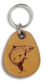 ForLeatherMore - Fishing - Genuine Leather Keychain - Hobby Key Fobs