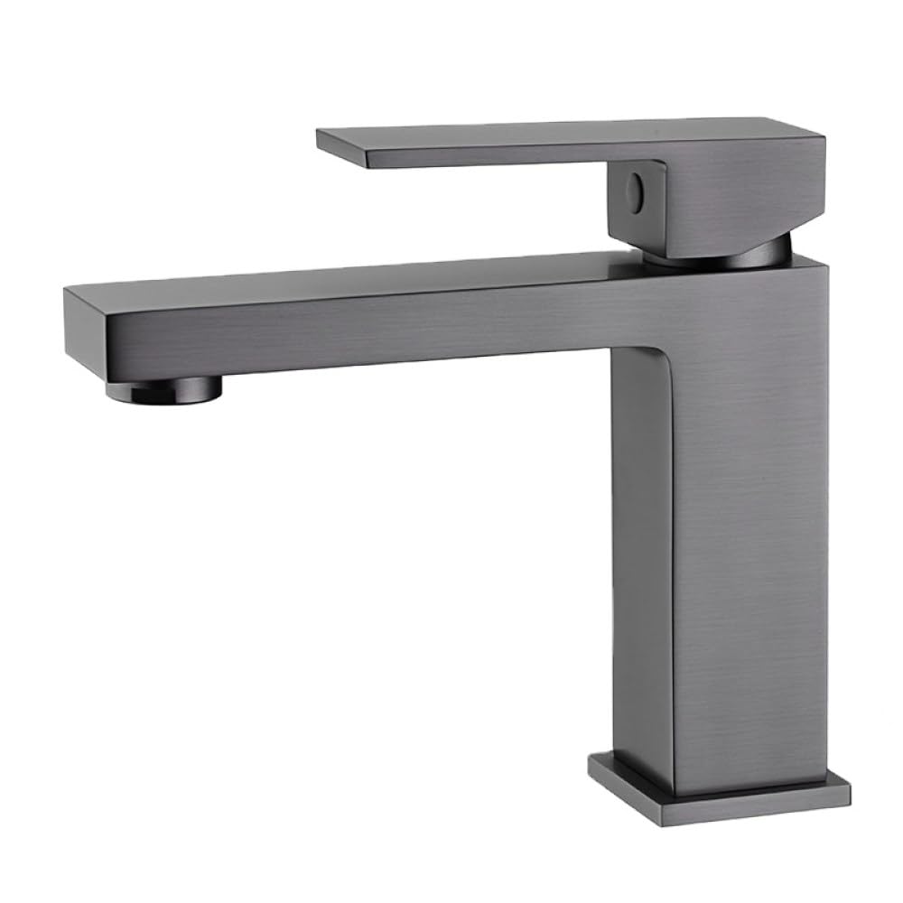 Robinet de lavabo mitigeur eau chaude et froide en laiton noir pour vasque