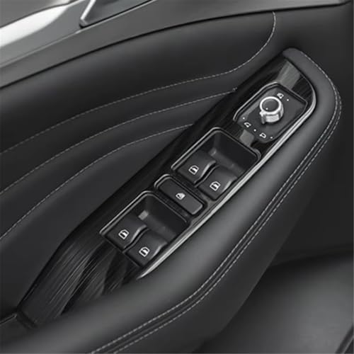 Panel de elevalunas Haval F7 F7X: acero inoxidable negro antirrayaduras 2