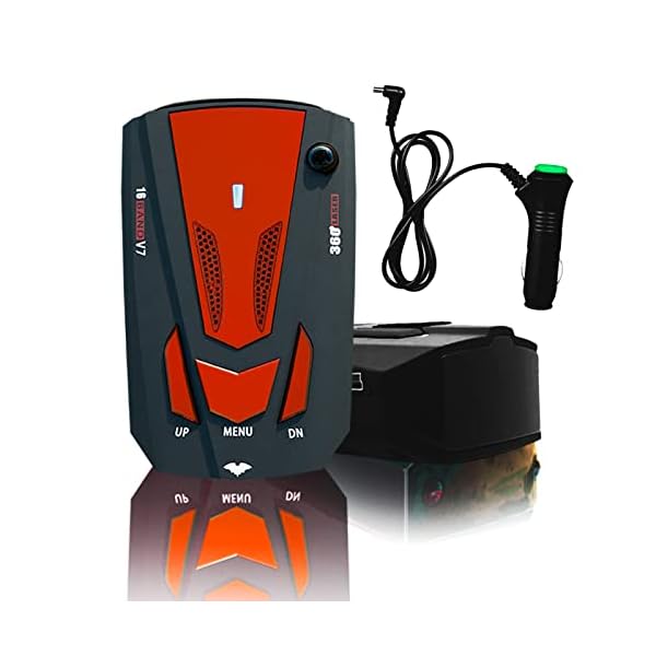 Driving Aids, New V7 RadarrDetectors for Cars with Long Range Detection, Mute Memory, Led Display, City/Highway Mode, Ideal Gifts for Cars (RED)
