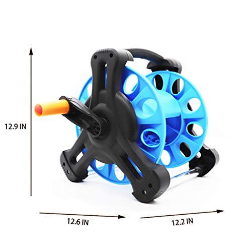 Mobile Garden Hose Reel Rack Hose Storage Rack Cart Stand for 65 Feet 1/2 Inch Hose Apply To Household Gardening and Cleaning. Equipped 3 pcs quick hose connector,1pcs tap connector,2pcswall hook.blue - Thumbnail 4