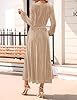 ZESICA Women's Velvet Midi Dress 2025 Casual V Nec... #3