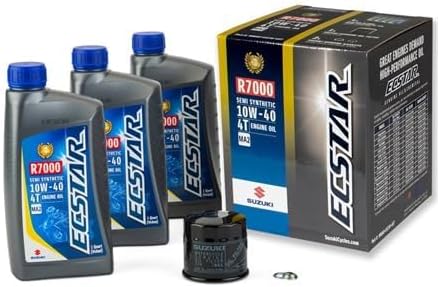 New Suzuki ECSTAR Semi-Synthetic 10W40 Oil Change Kit 3 Quarts 990A0-01E30-3KT