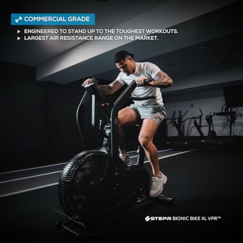 Image of STEPR Bionic Bike XL VPR - Air Bike with Dual-Position Handlebars | Fan Bike with Push /Pull Handles, Backlit Console, VPR Technology and Commercial Build