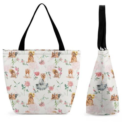 Chien Aquarelle Sac À Main Femme Sac Anti-Surcharge Idéal Voyage et Courses
