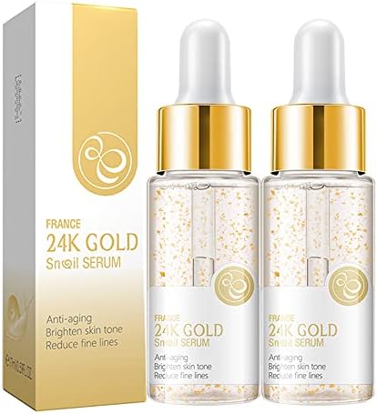 Collagen Booster Serum, 24K Gold Snail Serum, Snail 24K Gold Face Serum, Collagen Wrinkle Serum, Facial Serum Anti Aging, Reduce Fine Lines, Say Goodbye To Wrinkles(2PCS)