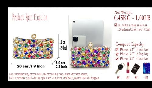 Image of Boutique De FGG Mini Pearl Clasp Crystal Clutch Purses for Women, Evening Bags Wedding Handbag, Party Rhinestone Clutch Bag