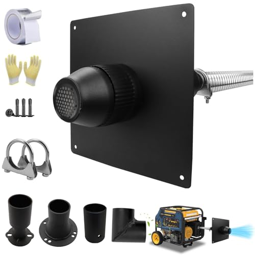 Generator Exhaust Extension Silencer Kit with Insulated Through-Wall Mounting Plate Safely Vent Exhaust Reduce Noise By 52% Compatible With Firman H07552 Wh03242 T07571/3 Honda Eu6500/7000is Muffler