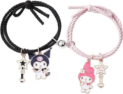 Image of Luyao 2Pcs Couples Bracelet Magnetic, Couples Gifts For Boyfriend Girlfriend And Best Friend, 2, Copper