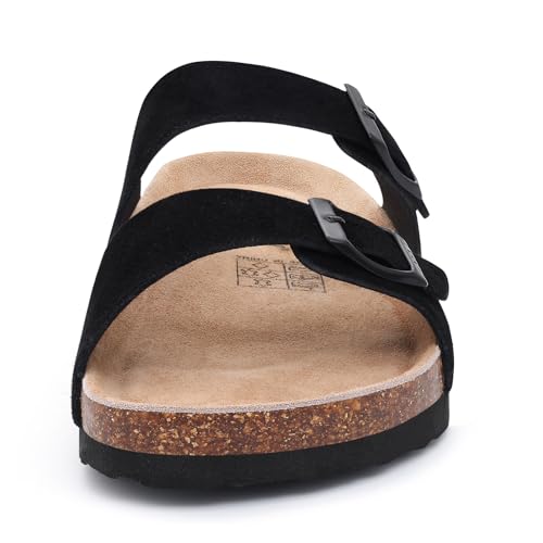 Image of ODOLY Unisex Comfortable Cork Footbed Slide Sandals with Arch Support | Adjustable Buckle, Lightweight Summer Sandals for Travel and Everyday Wear