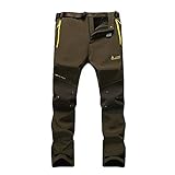 GITVIENAR Herren Gefüttert Softshellhose wasserdicht + atmungsaktiv + warm Verdickte Funktionshose Berghose Skihose Trekkinghose Wanderhose Herren Winterhose Outdoorhose Herbst Winter
