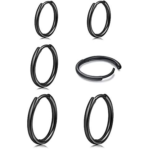 925 Sterling Silver Small Hoop Earrings Set - 14K White Gold Plated Silver Hoop Earrings | Tiny Endless Huggie Hoop Earring Cartilage Earrings for Women/Girls/Men/Teens, Metal, no Cover