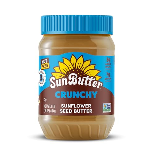 Image of SunButter Crunch Sunflower Seed Butter, 16 oz Nut-Free Spread with 7g Plant-Based Protein, Roasted Rich & Savory Flavor, Smooth Texture | Vegan, Kosher & Non-GMO