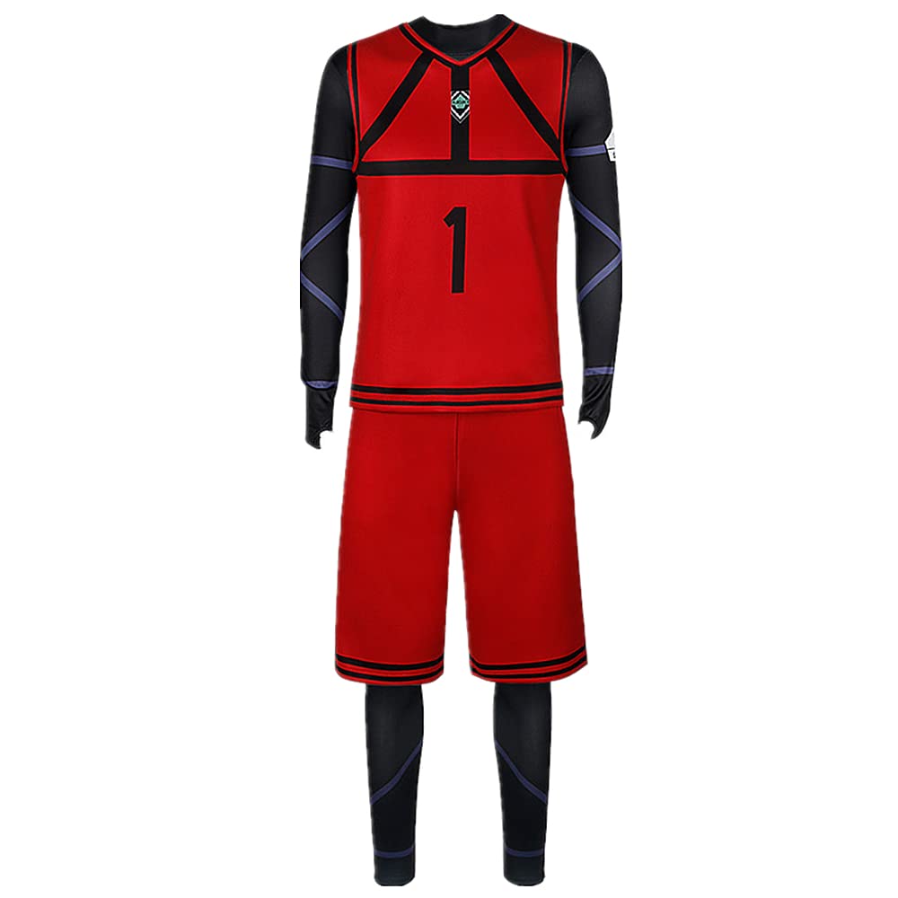 Charous Anime Manga Blue Lock Cosplay Itoshi Rin Sportbekleidung, Unisex, Sportkostüm für Cosplay