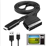 ZISONIX Convertisseur HDMI vers Péritel Adaptateur Scart Audio Vidéo HD 1080p Supporte NTSC/PAL Sortie Composite pour Sky HD, Blu Ray, PS3, TV, DVD et Magnétoscope (USB Câble Inclus)