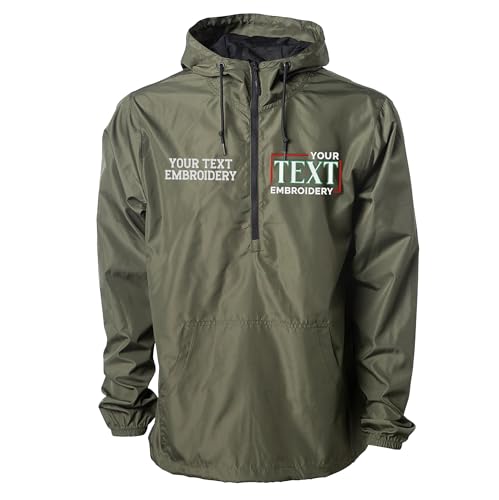TEEAMORE Custom Embroidered Windbreaker Half-Zip Jacket for Men