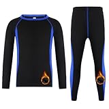 Valcatch Boys Thermal Underwear Fleece Lined Set Compression Shirt and Pants Base Layer Legging Bottoms Ski Cold Weather Gear
