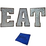 Brightest Place EAT Sign in Galvanized Metal Block Letters for Rustic Country Farmhouse or...