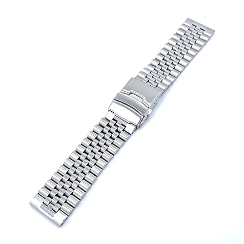 Sangle en acier inoxydable solide 20mm bracelet métal noir de montre