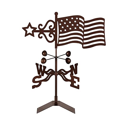Weathervanes for Cupolas, Weather Vanes for Yard Large,Dwarfs Weathervanes,for Roof Barn Yard Rooster Decor Roof Mount-National Flag