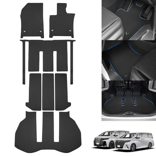 Mixsuper 新型 アルファード フロアマット ヴェルファイア ラゲッジマット 40系 2Dカーマット 防水 ALPHARD 40 ラゲッジトレイ VELLFIRE40 カスタムパーツ ガソリン ハイブリッド共通 PVC 滑り止め 巻け収納 耐摩擦 耐汚れ 車種専用 装着簡単 純正交換 7点セット