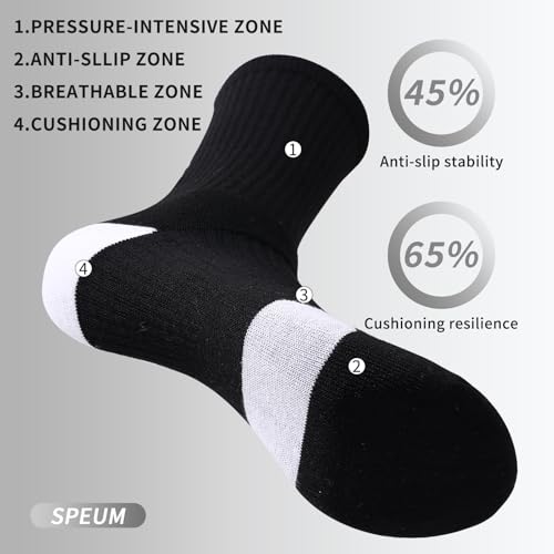 Basketball Socks for Men,Performance Cushioned Men's Athletic Crew Socks with Arch Compression for Cycling Basketball4