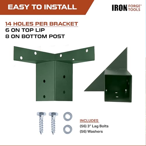 Image of Deer Stand Brackets, 4x4 Powder Coated Steel Elevator Brackets for Outdoor Hunting Platform, Elevated Deer Blinds, Tower Stands, Box Blinds & Treehouse, 4 Pack Includes Mounting Accessories