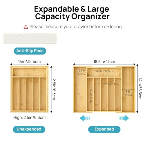 Vtopmart-Expandable-Bamboo-Drawer-Organizer-for-Kitchen-Adjustable-Tray-Silverware-Cutlery-Kitchen-Tool-Storage-Fits-Vanity-Office-Utility-Drawers-Keeps-Essentials-Organized
