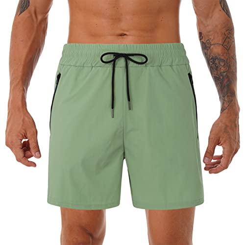 iiniim Hombre Pantalones Cortos de Playa Secado Rápido Moda Bañador Estampado Beach Shorts Traje de Baño para Natación Playa Surf Corriendo Vacaciones Tallas Grandes L-4XL Verde A XL