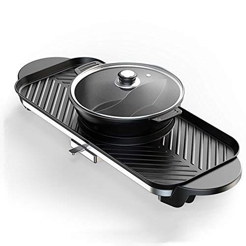 HAMIMI Barbecue Hot Pot, Detachable Dual Control Switch Cooker, Double Pot Rice Cooker Electric Oven Electric Baking Pan Barbecue pot
