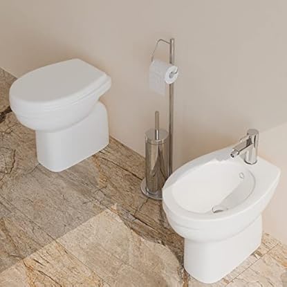 Sanitari bagno a terra Bidet e Vaso WC in ceramica con sedile coprivaso softclose Venezia: vedi il prezzo e le caratteristiche Foto di Sanitari bagno a terra Bidet e Vaso WC in ceramica con sedile coprivaso softclose Venezia