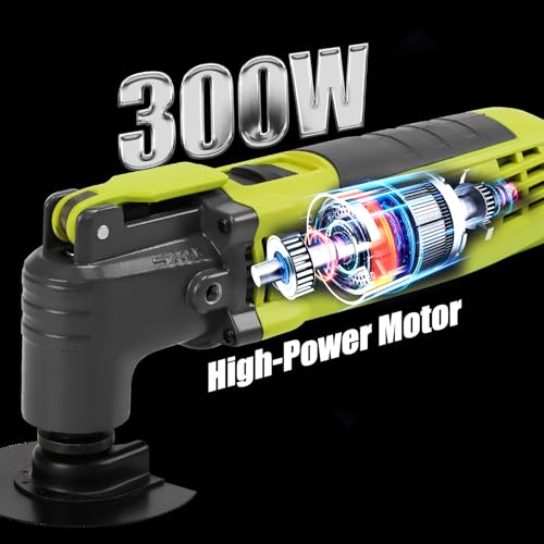 DEWINNER Oszillationswerkzeug, 300W Multifunktionswerkzeug, 3° Oszillationswinkel, 6 Variable Geschwindigkeit 15000-22000RPM, mit 28 Zubehör, zum Schneiden, Schnitzen, Bohren, Schleifen, Polieren