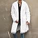 QOAAIE Men's Fluffy Open Front Cardigan Outwear Fashion Lapel Long Sleeve Faux Fur Parka Jacket Winter Warm Coat (White 3,XX-Large)